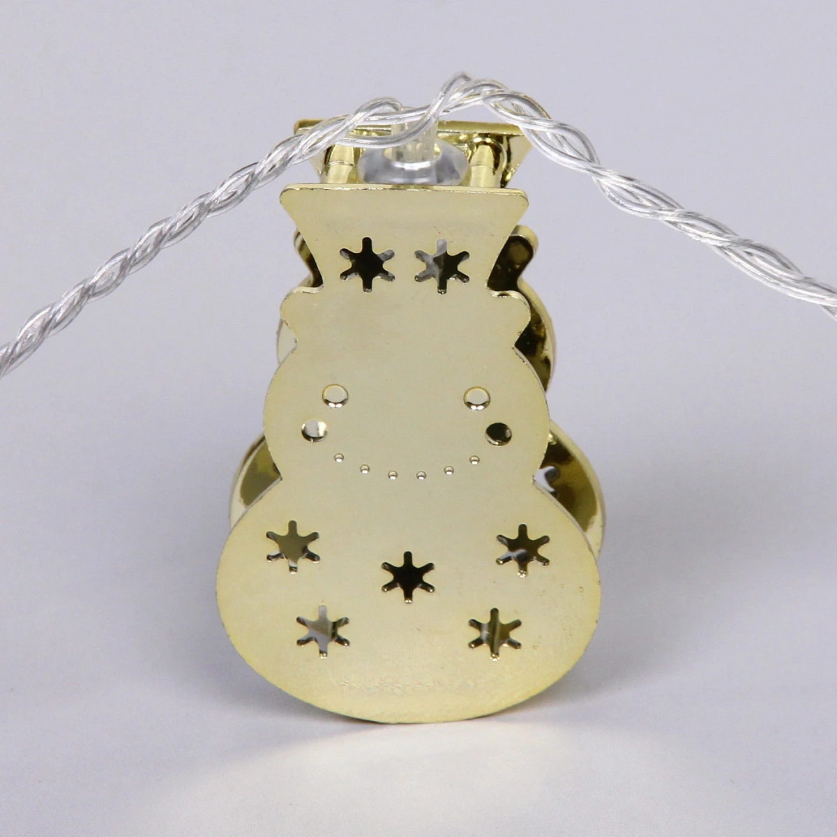 Гирлянда для дома "Золотой снеговик" 4м 20 ламп LED, 3,7*6 см прозр.пров.,1 реж, IP-20, Теплый белый (возможность соединения)