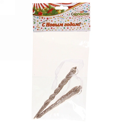 Подвеска Снежные сосульки 1012 см (набор 2 шт), золото_3