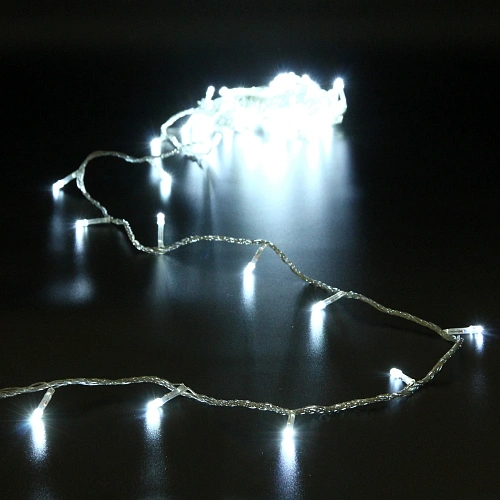 Гирлянда для дома  2,5м 24 лампы LED прозрач.пров.,8 реж, IP-20, Белый