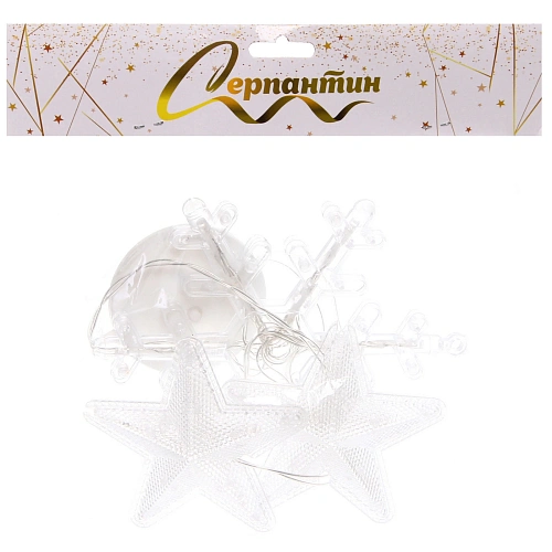 Фигура светодиодная Снежинка 165175 см (батарейки 3 ААА), 1 реж, Теплый белый_4