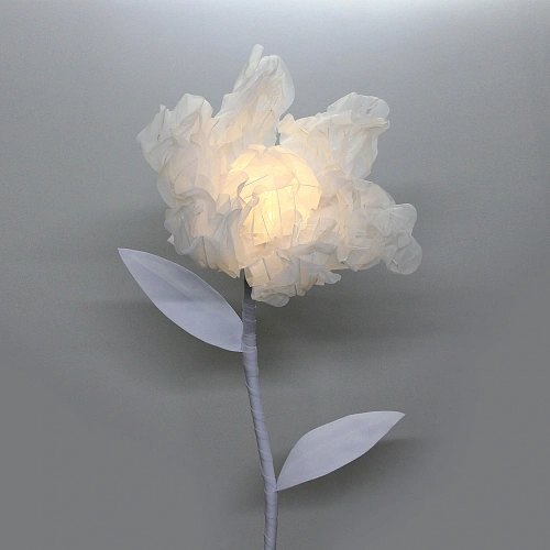 Фигура светодиодная "Нежный цветок" на стойке, d-75см, h-1,6 м, пост.свечение (авторежим - движение),220v,Белый