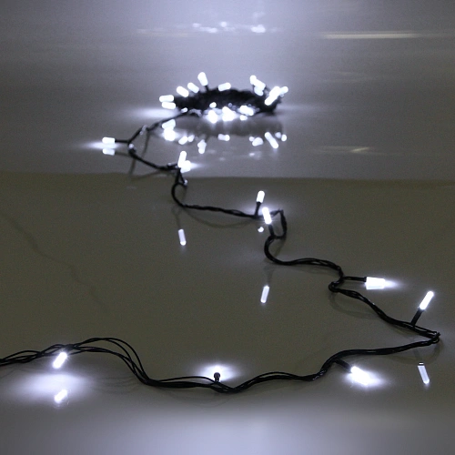 Гирлянда для дома "Кристаллы"  5 м 36 ламп LED черный пров., 8 реж., IP-40, Белый (возможность соединения)