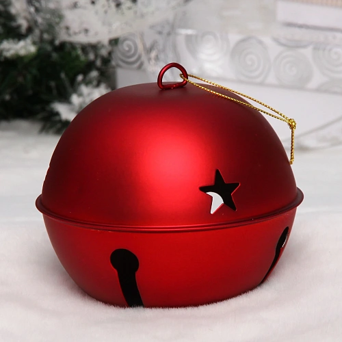 Новогодний шар "Бубенчик" 12 см, Красный