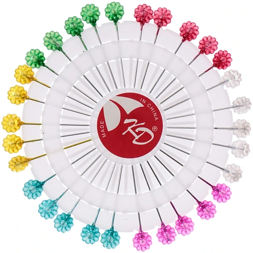 Булавки портновские 30шт "Favorite Hous", глянцевые цветочки, 5,5см✦