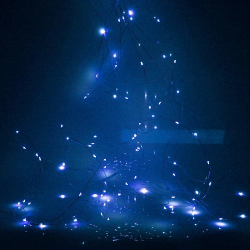 Гирлянда для дома Волшебный хвост 2,0 м, 8 нитей,  160 ламп, Синий (постоянное свечение)_3