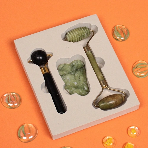 Набор массажеров косметический Gua sha, цвет зелёный шарм_4