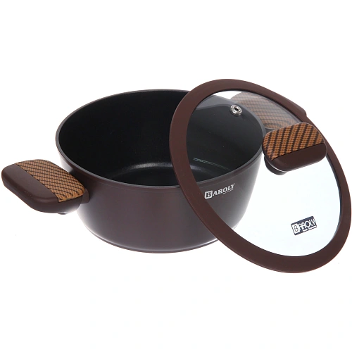 Кастрюля BAROLY CHOCOLATE 2л, индукция, стеклянная крышка_4