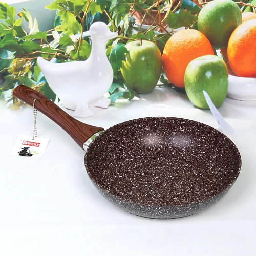 Сковорода BAROLY GRAY 22см индукционная с антипригарным покрытием, бакелитовая ручка_3