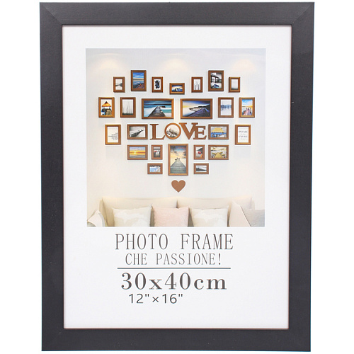 Фоторамка 40*30см "Классика" черная, пластик
