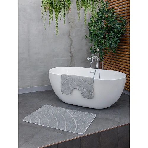 Комплект ковриков для ванной и туалета My Crystal серия Gold 60100 и 5060 серый_2