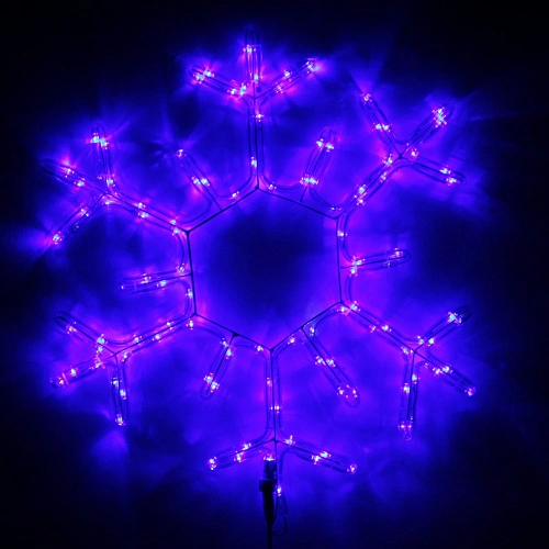 Фигура светодиодная, дюралайт, 55 см,"Снежинка", Синий (мерцание)