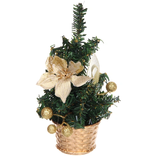 Елка декоративная "Сказочный блеск" 20 см, Золото