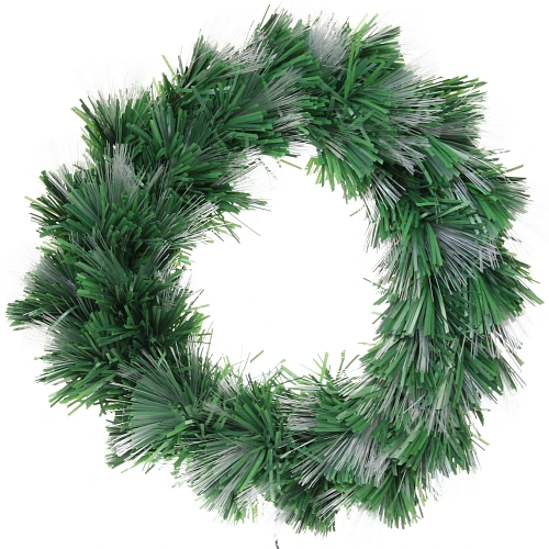 Венок хвойный Волшебные переливы d-40 см светодиодный, Теплый белый_4