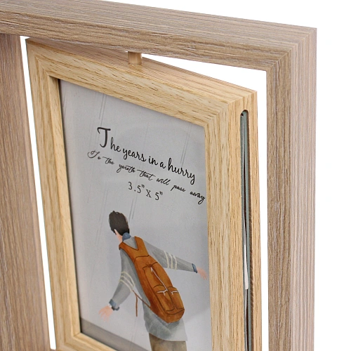 Фоторамка 913см вращающаяся с песочными часами, коричневая_6