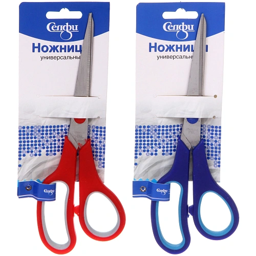 Ножницы универсальные бытовые VOSTOKDOM, цвет микс красныйголубой, 21см (блистер Селфи)_6