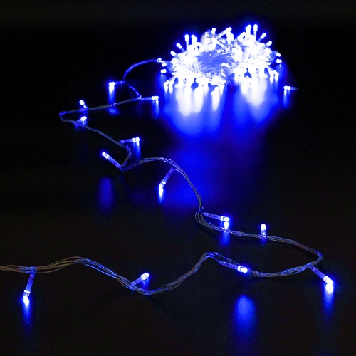 Гирлянда для дома 16м 180 ламп LED прозрач.пров.,8 реж, IP-20, Синий (возможность соединения)