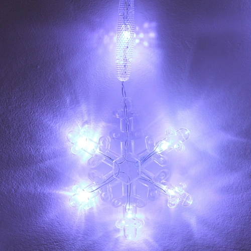 Гирлянда для дома БАХРОМА 2,5м10,1м 136 ламп LED, с насадками Снежинка, IP-20, Белый (возможность соединения)_5