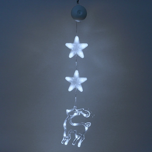 Фигура светодиодная Олень 11517 см (батарейки 3 ААА), 1 реж, Белый_3