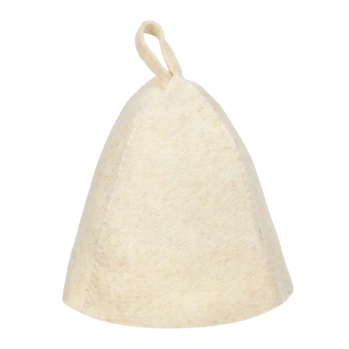 Шапка банная классическая из войлока "Нot Pot", цвет белый,(без упаковки)