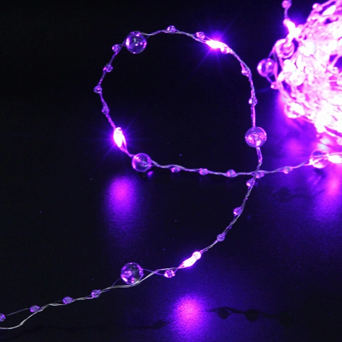 Гирлянда для дома НИТЬ Льдинка 5 м 50 ламп LED, 8 реж,IP-20, Фиолетовый_14