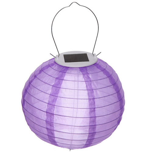 Светильник дачный на солн батарее Фонарик 20 см, 1 лампа LED, с подвесом, Фиолетовый_3