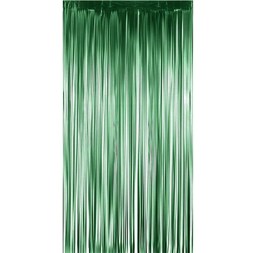 Занавес фольгированный Дождь ш1м, в2м (матовый), изумруд_3