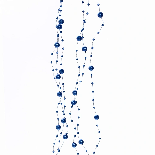 Бусы на ёлку 2м "Роса" d-7,5мм, Сапфир