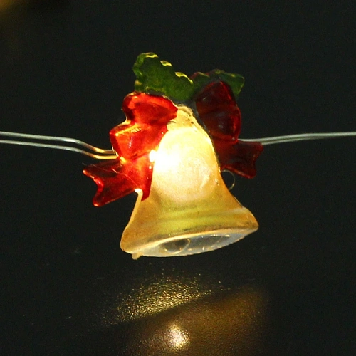 Гирлянда для дома Колокольчик(22см) на батарейках 2,0 м 20 ламп LED, 1 реж, IP-20, Теплый белый (батарейки CR2032)_3