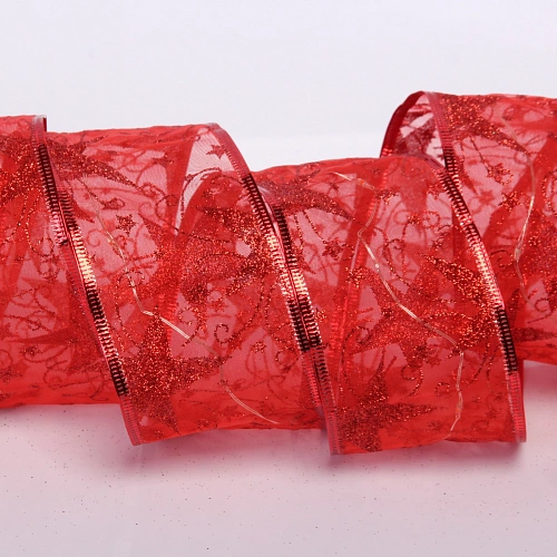 Гирлянда для дома ЛЕНТА ДЕКОРАТИВНАЯ  Звездное сияние 2,0 м, 6 см, 20 ламп LED (на батарейках), Красный (подсветка красный)_6