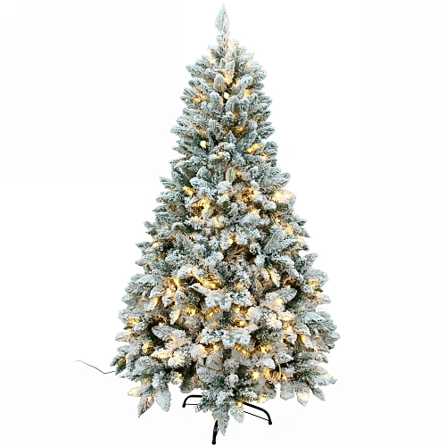 Ёлка "Снежные огни" 210 см, ПВХ с белым напылением 310 ламп LED (1222 ветки)