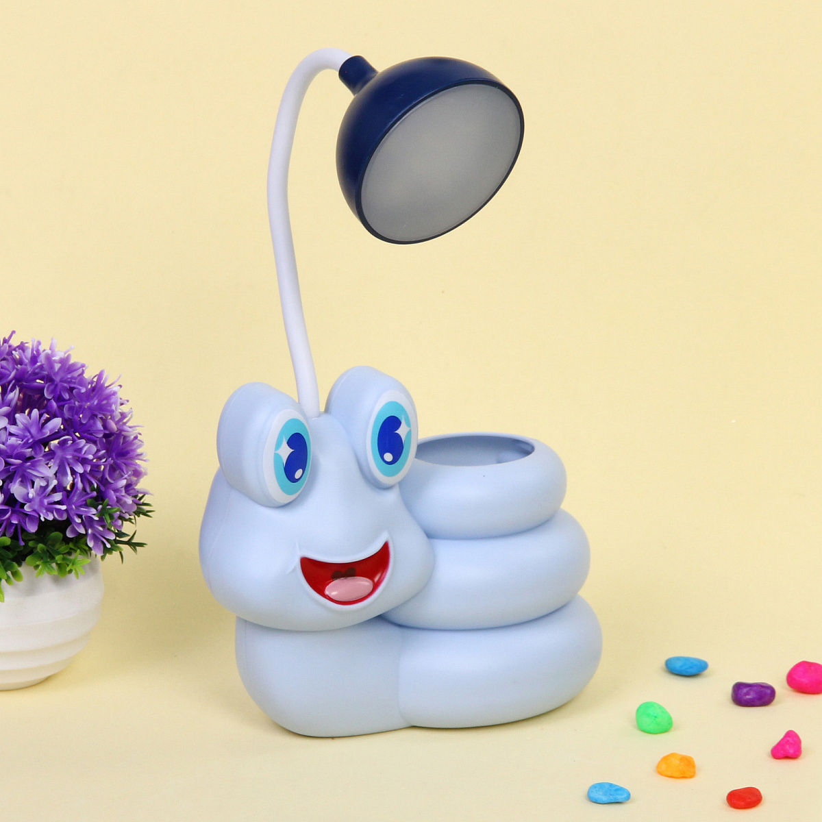 Настольная лампа "Sweet - Улиточка" 30*12*7 см LED с подстаканником, USB 0.6-3W, Голубой