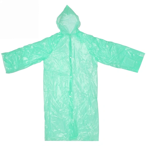 Дождевик-плащ "Ветерок" с капюшоном, на кнопках 25 Мкрн 110*65см зеленый ДоброСад