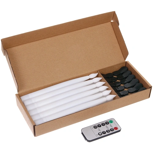 Набор свечей на ёлку на прищепке Таинственное пламя 20,51,6 см (12 шт+пульт ду)_7