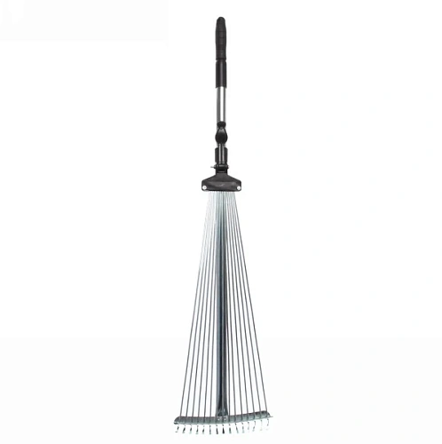 Грабли веерные алюминиевые раздвижные 15 зубьев с телескопическим черенком 1200мм ДоброСад