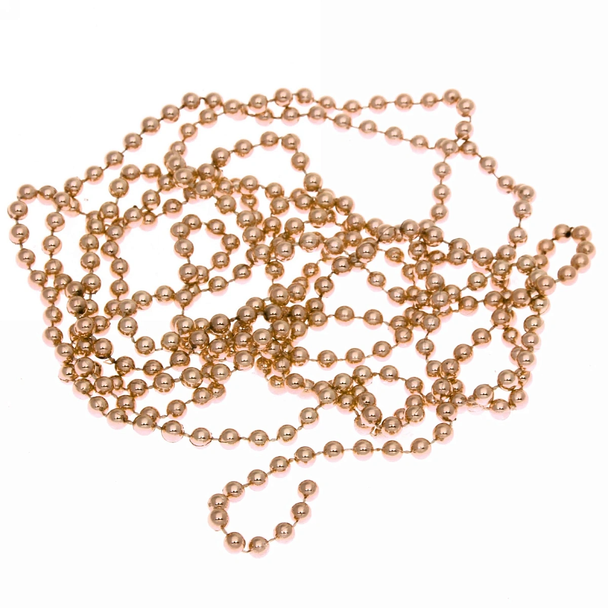 Бусы на елку 2,7м "Шарик" d-6мм, шампань (pvc коробка)