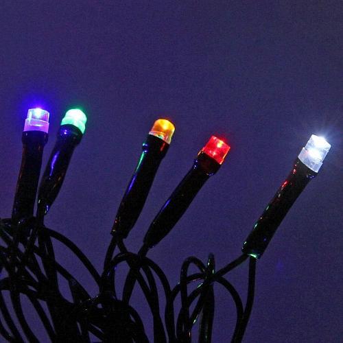 Гирлянда для улицы Мерцание 20м 240 ламп LED чёрный провод, Мультицвет, белый мерцает (возможность соединения)_8