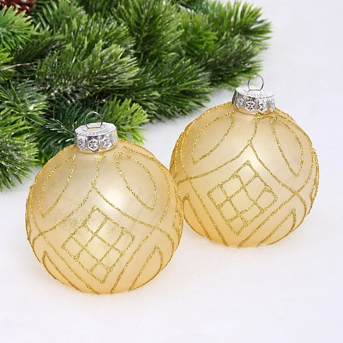 Набор шаров "Загадка" 10 см (в наборе 2 шт), Золото