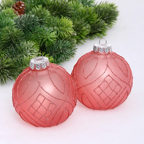 Набор шаров "Загадка" 10 см (в наборе 2 шт), Розовое золото