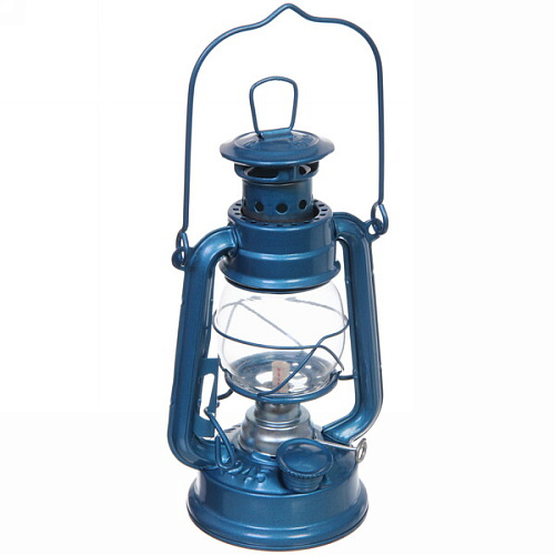 Лампа керосиновая Винтаж 19см 110мл переносная, цвет голубой_3