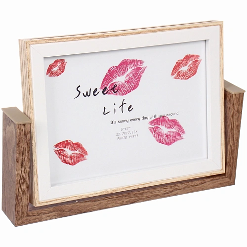 Фоторамка 1318см вращающаяся с зеркалом, коричневая_4