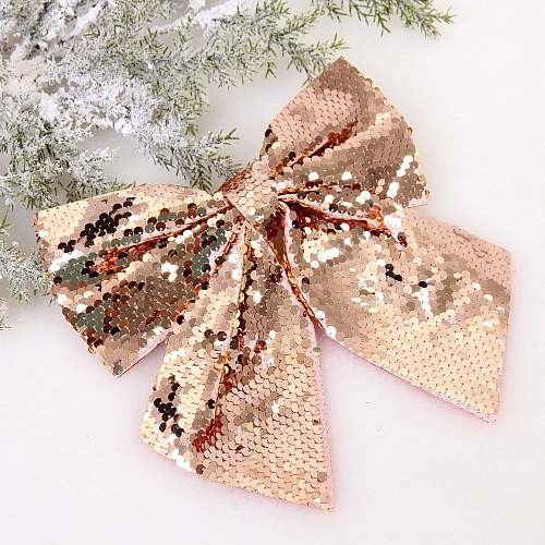 Бант на ёлку "Сияние" 20*22 см, Шампань