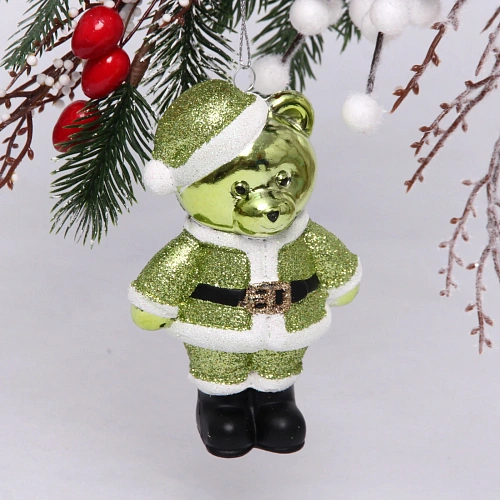 Ёлочная игрушка "Волшебный медвежонок" 8*5*12 см, зелёный