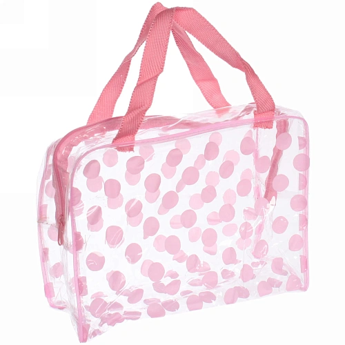 Косметичка прозрачная "Adventure - Peas", круги, цвет розовый, 16*23*9см✦