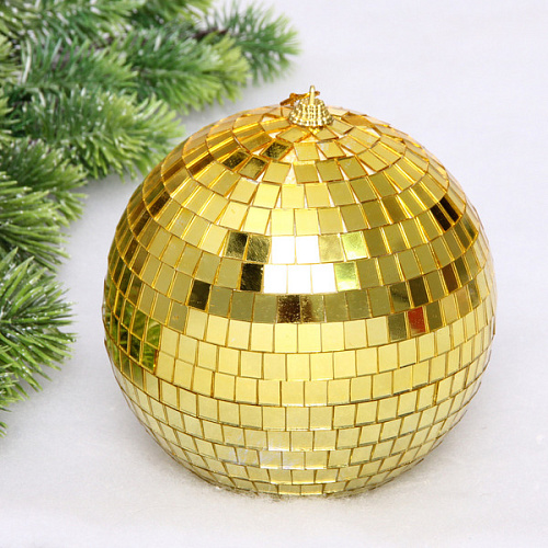 Новогодний шар 15 см "Shining Disco", Золото