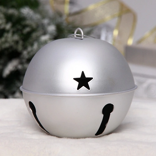 Новогодний шар "Бубенчик" 12 см, Серебро