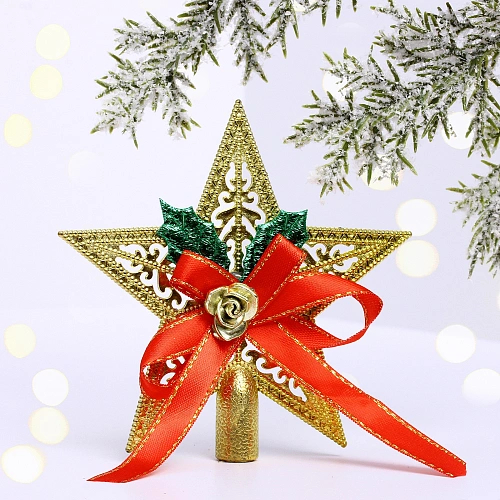 Верхушка на ёлку "Сияющая звезда" 10 см, золото