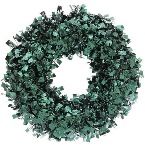 Венок декоративный TINSEL "Изящное сияние" 38 см, Изумруд