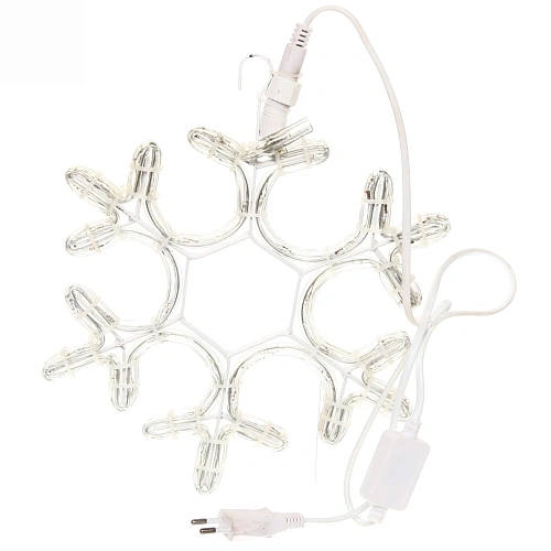 Световое панно, дюралайт, 27 см,Снежинка, синяя (постояное свечение)_3