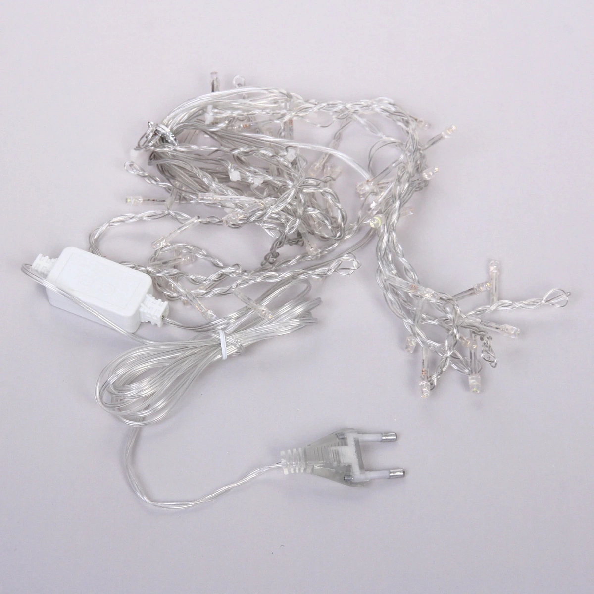 Гирлянда для дома БАХРОМА "Мерцание" ш1,5м* в30/50 см 48 ламп LED, прозрачн.пров, авторежим, IP-20, Теплый белый/Белое мерцание