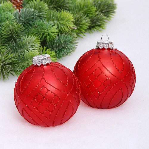 Набор шаров "Загадка" 10 см (в наборе 2 шт), Красный